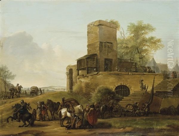 Bohemiens Et Garnison Devant Une Place Fortifiee - view 1