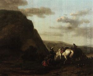 La Haltet Des Cavaliers by Claude Michel Hamon Duplessis