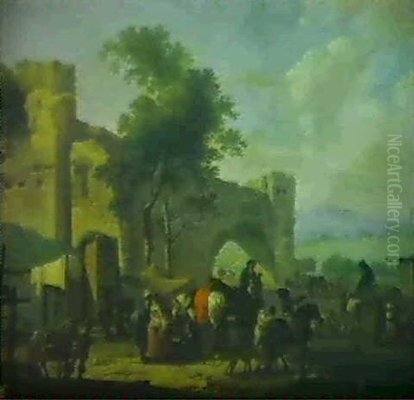 Un Campement Militaire Pres De Ruines - view 1
