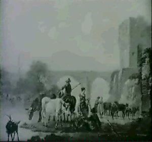Le Depart Du Marche [&] Le Retour Du Marche [med:  Panneaux De Chene, 1 Planche, Non Parquetes] by Claude Michel Hamon Duplessis