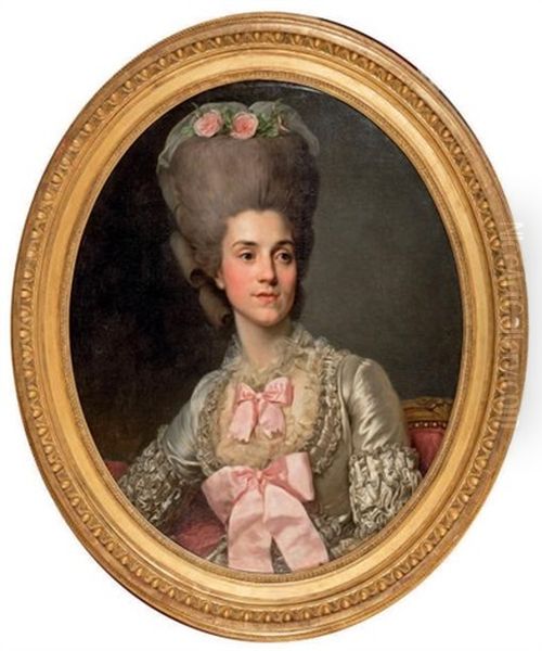 Portrait De Femme Aux Rubans Roses - view 1