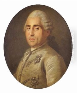 Portrait Of A Gentleman, Bust-length, In A Green Coat And White Lace Cravat by Joseph-Siffred Duplessis