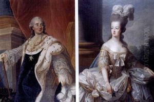 Portraits Of Louis Xvi Of France And Queen Marie-antoinette (pair After Joseph-siffred Duplessis And Elizabeth Vigee-lebrun) by Joseph-Siffred Duplessis