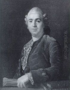 Portrait D'homme Assis A Son Bureau Tenant Un Livre by Joseph-Siffred Duplessis