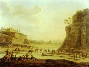Le Repos Des Cavaliers Pres De La Riviere (+ Le Campement Militaire; Pair)