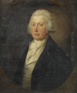 Portrait Of Owen Ormsby, Bust-length, In A Dark Coat, Within A Painted Oval