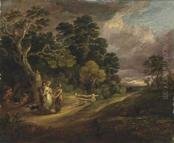 A Wooded Landscape With A Gipsy Fortune Teller - view 1