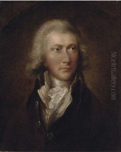 Portrait Of A Gentleman, (william Pitt?), Small Bust-length, In A Brown Coat And White Cravat by Gainsborough Dupont