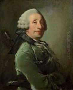 Portrait D"homme Portant Un Habit Vert by Louis Richard Francois Dupont