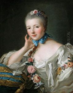 Portrait De Jeune Femme Au Noeud Bleu by Louis Richard Francois Dupont