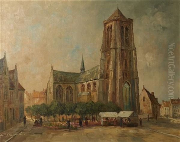 City Scene With Church - view 1