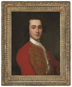 Portrait Of A Gentleman, Bust-length, In A Red Coat With Gold Embroidery
