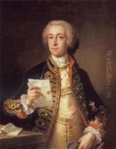 A Portrait Of Captain Welby, Of The Light Dragoon Guard In A Gold-embroidered Jacket With An Ermine-lined Silk Vest