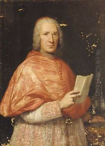 Portrait Of A Cardinal In Cardinals Robes, Holding A Letter At A Table by Giorgio Domenico Dupra