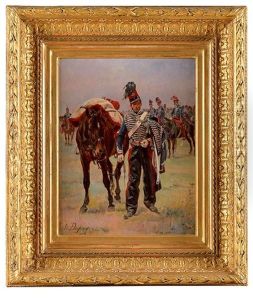 Hussard Et Son Cheval by Henri Louis Dupray