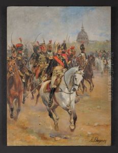 Le Marechal Mortier Et La Garde Imperiale Rendant Les Honneurs A L'empereur Napoleon Ier Devant Les Invalides by Henri Louis Dupray
