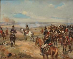 Napoleon 1er Et Son Etat Major Sur Un Champs De Bataille by Henri Louis Dupray