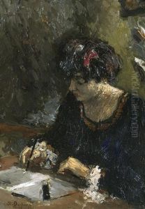 Schreibende Dame by Henri Louis Dupray