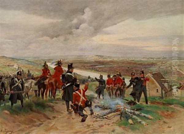 French Soldiers On The Outskirts Of A Town - view 1