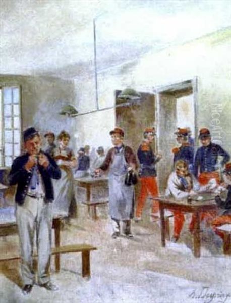Scene De Refectoire Militaire - view 1