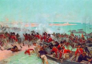 Royal Marines Landing On A Mediterranean Coast by Henri Louis Dupray