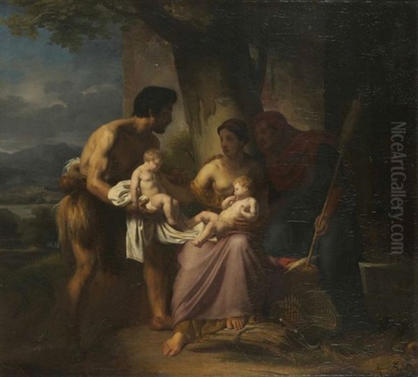 Le Berger Faustule Apportant A Sa Femme, Remus Et Romulus Qu'il Vient De Trouver Sous Un Figuier, Au Bord Du Tibre - view 1