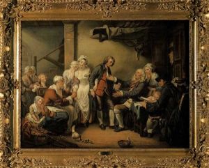 Interior Scene With Multiple Figures (after Jean Baptiste Greuze)
