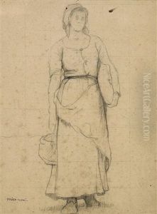 Study Of A Peasant Woman by Julien Dupre