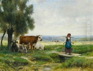 Auf Der Weide. La Jeune Laitiere by Julien Dupre