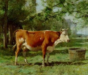 A Cow In A Sunny Meadow by Julien Dupre