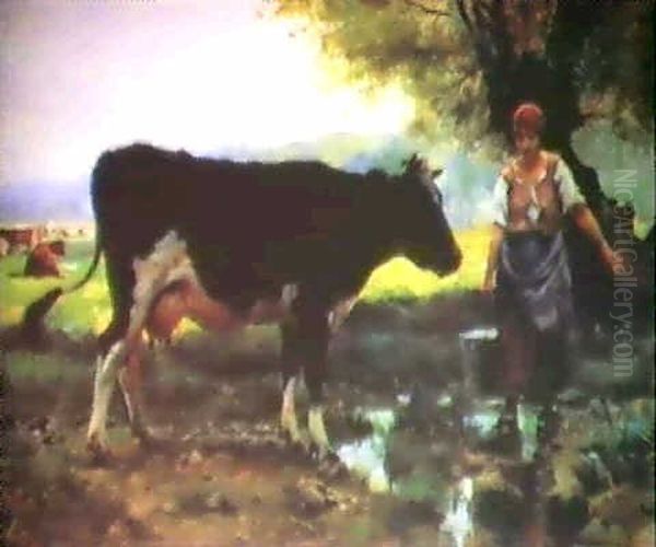 Milkmaid With Cow - view 1