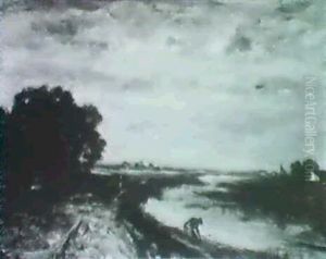 Faggot Gatherer At Edge Of A River by Julien Dupre