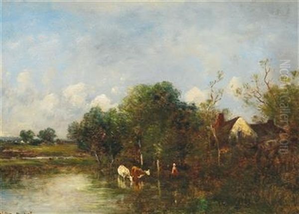 Cows Near A Watering Place - view 1