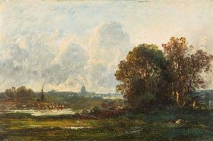 Tumpellandschaft Mit Kuhen by Leon Victor Dupre