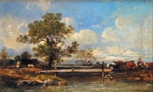 Berger Et Son Troupeau Pres Du Pont De Bois, 1872