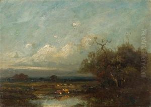 Cows In A Wide Landscape by Leon Victor Dupre