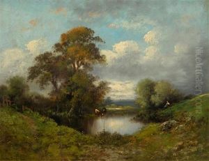 Small Pond With Cows Small Pond With Cows