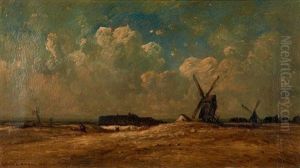 Moulins Dans Un Paysage by Leon Victor Dupre