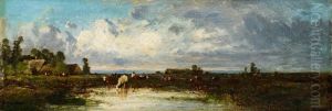Weite Landschaft Mit Kuhen by Leon Victor Dupre