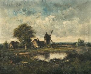 Landscape With Windmill by Leon Victor Dupre