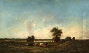 Landscape With Cows by Leon Victor Dupre