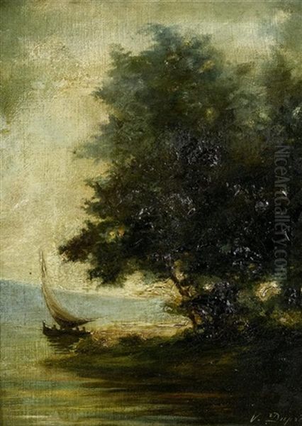 Seeufer Mit Einem Segelboot - view 1