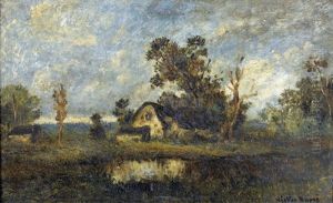 Moorlandschaft Mit Einsamem Gehoft