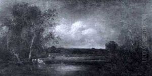 Paysanne Au Bord D'une Mare by Leon Victor Dupre