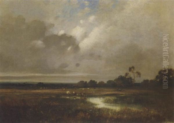 Landschaft Mit Kuhen An Einem Weiher - view 1