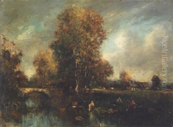 Vaches Au Bord De La Riviere - view 1