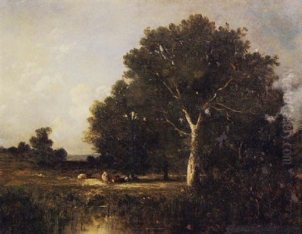 River Landscape With Cattle - view 1