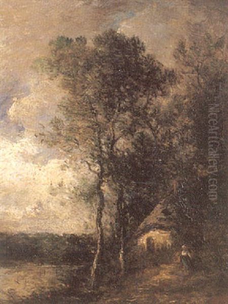 Paysanne Pres D'une Chaumiere - view 1