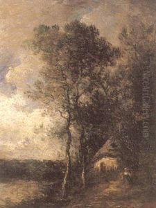 Paysanne Pres D'une Chaumiere Paysanne Pres D'une Chaumiere