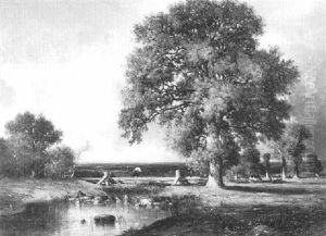 La Mare Sous Le Grand Arbre by Leon Victor Dupre